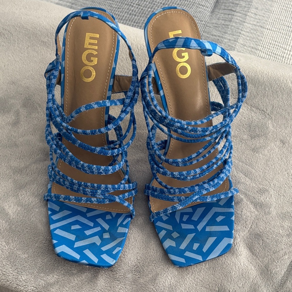 EGO Vibrant Blue Strappy Heels
